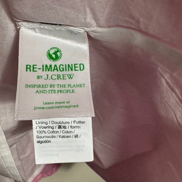 J Crew Striped Mini Dress Pink Womens Large Smocked Tiered Beachy Resort - Picture 10 of 14